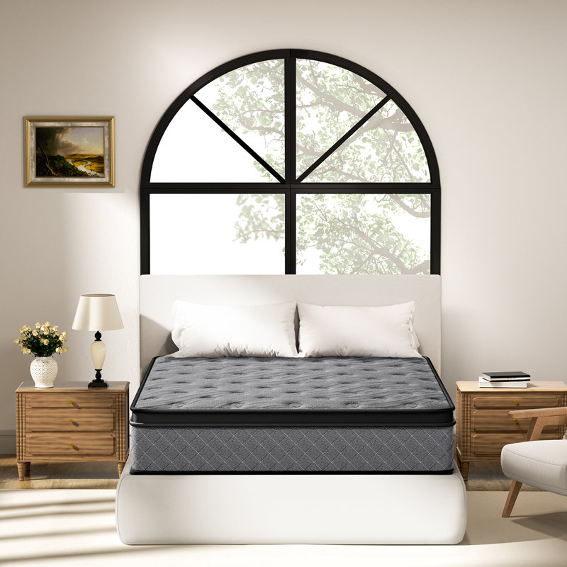 Evann 10" Medium Firm Hybrid Mattress With Cooling Gel Memory Foam, Anti-Static & Hypoallergenic – Certipur-US, OEKO-TEX, SGS Certified