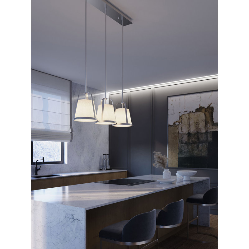 Lizzette 3-Light Linear Pendant - 60W, Satin Nickel