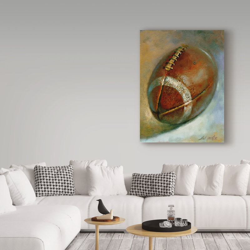 Galan «Football Orange», reproduction de peinture acrylique sur toile tendue, H 24 po x l 18 po x P 2 po