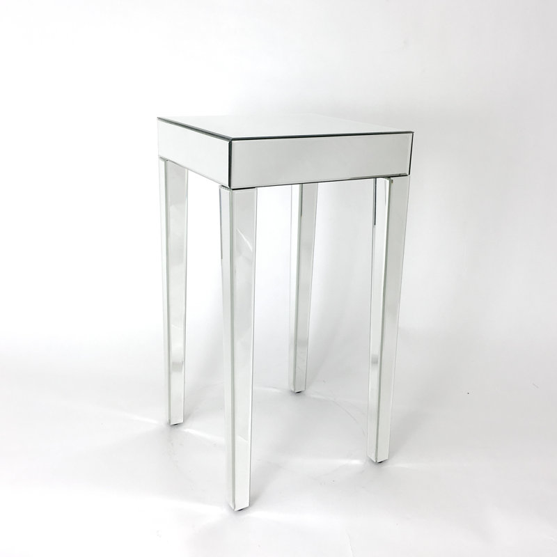 Divya Mirrored Glass Top End Table
