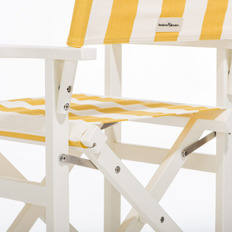Table de chaise réalisateurs, Jaune / rayé blanc / blanc