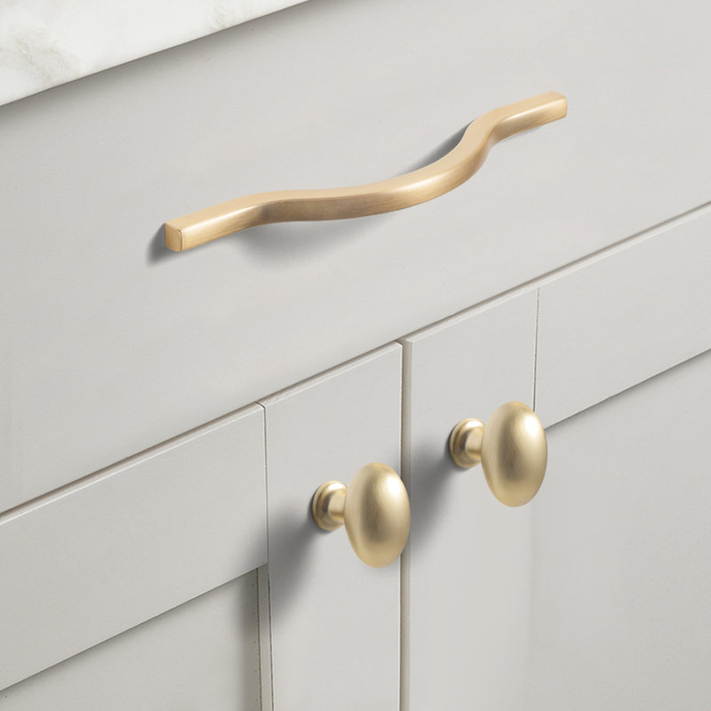 1.4" Length Oval Knob Multipack, Brushed Brass