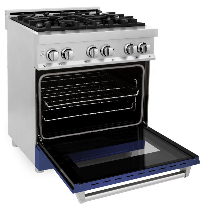 ZLINE 30" Legacy Dual Fuel Range, Blue Matte Stainless Steel
