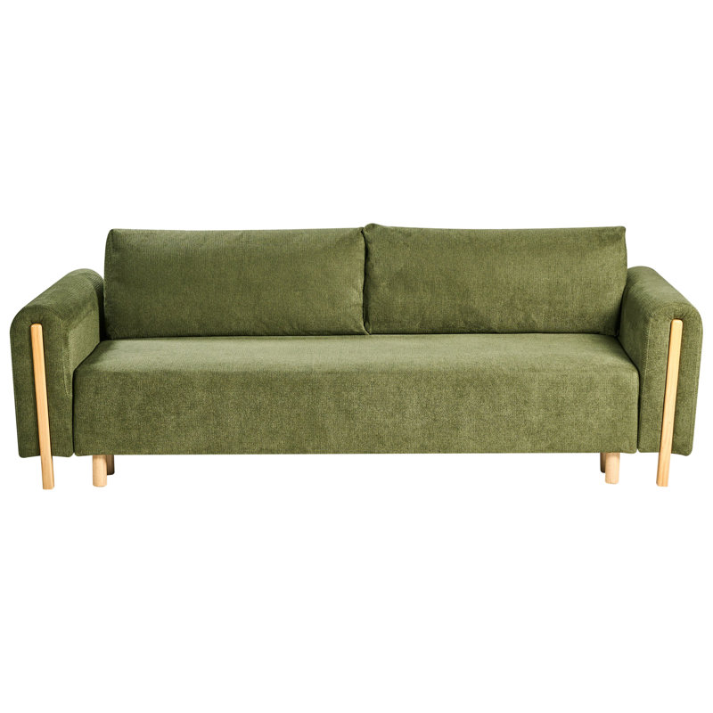 3 Seater Sofa Bed, Green Fabric