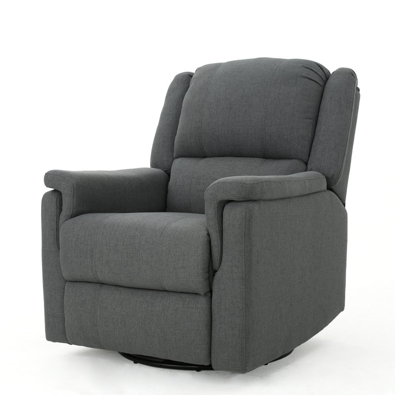 Themba Swivel Recliner, Charcoal Polyester