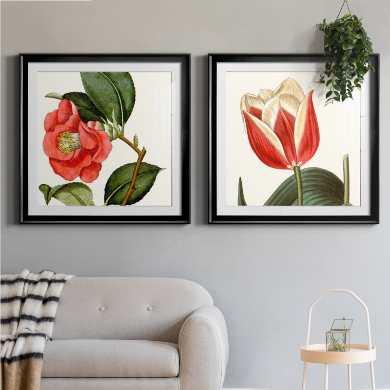 Ensemble de 2 reproductions de cadres photo Croped Antique Botanical III, H 26,5 po x l 53 po x P 1,5 po, Papier encadré noir