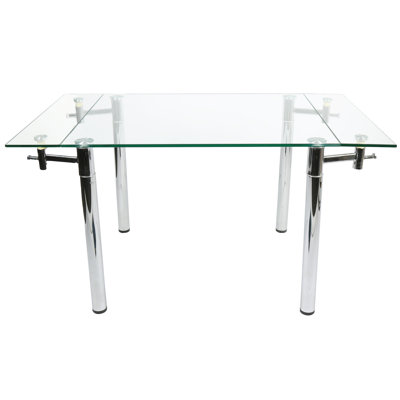 Guda Glass Top Metal Base Dining Table