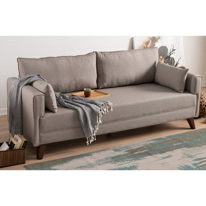 Canapé rembourré 81,9 po Samrat, 100 % polyester crème