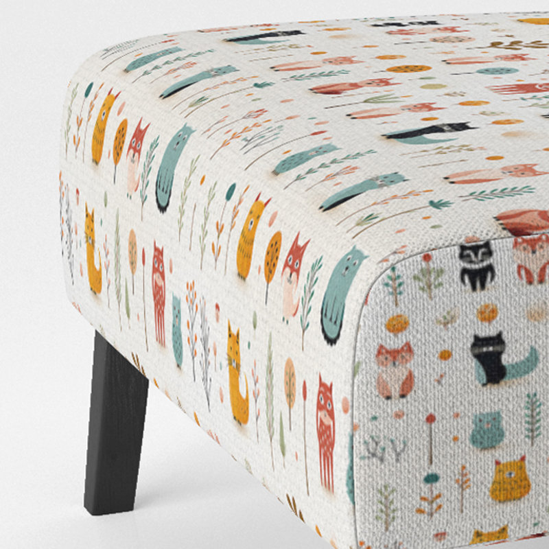Minimalist Cute Childrens Animals - Fauteuil de chambre rembourré Glam, fauteuil d'appoint beige