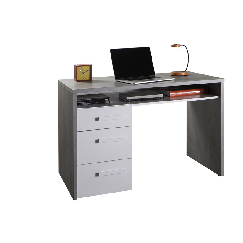 Mipiace Writing Desk, Concrete/White