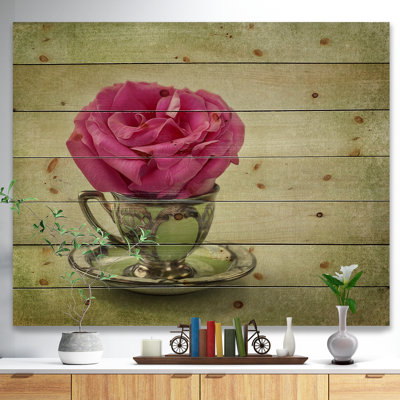 «Red Rose in Cup and Saucer», impression