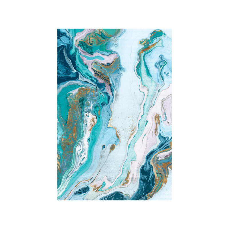 Marble Petroleum II by Eva Watts - Painting on Canvas, No Frame, 101.6 cm H x 66.04 cm W x 1.91 cm D