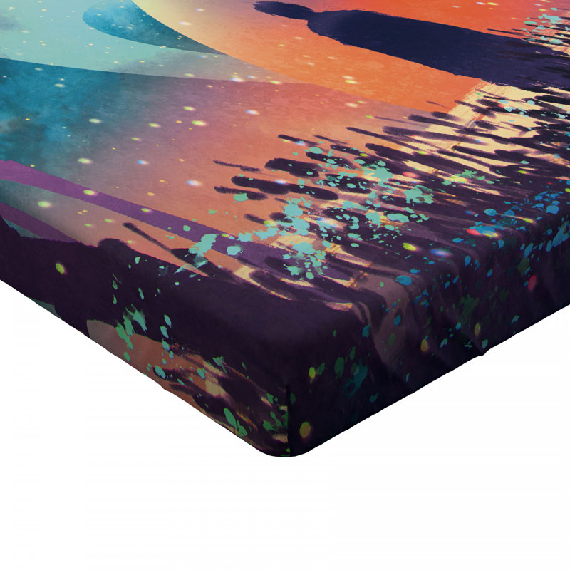 Galaxy Print Queen Size Microfiber Fitted Sheet
