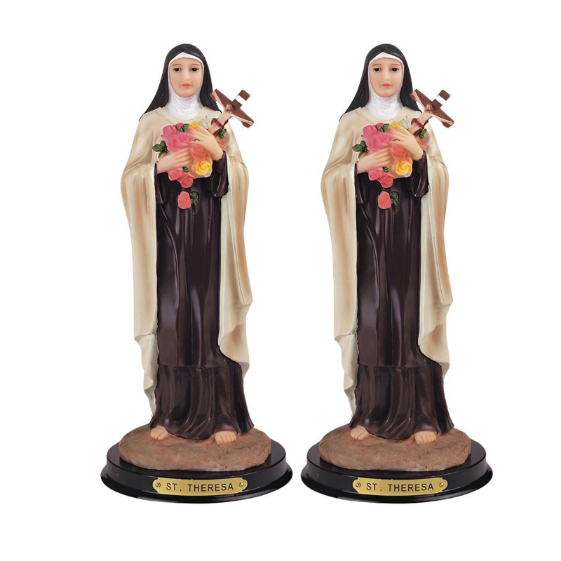 "Ensemble de 2 pièces" ICE ARMOUR 12 "H Statue de Sainte Thérèse Sainte Thérèse d'Avila Figurine de statue en ornement