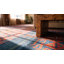 Flatweave Wool Geometric Area Rug in Blue