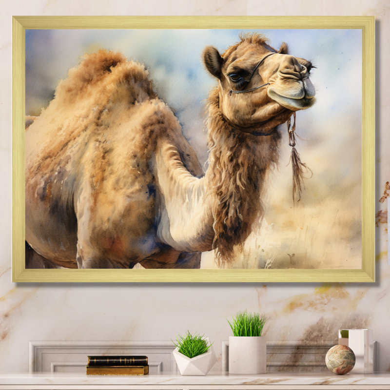 Décoration murale Camel Desert Nomad I - Animaux, H 34 po x l 44 po x P 1,5 po, Cadre doré à une seule photo
