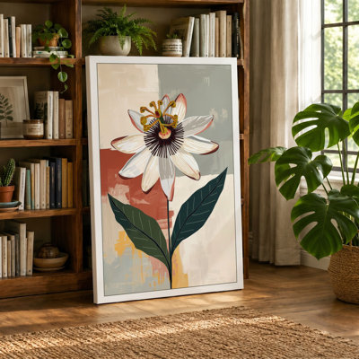 Striped Study Botanical - Wrapped Canvas