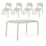 Toni Tablo Outdoor Dining Table Set With Chairs