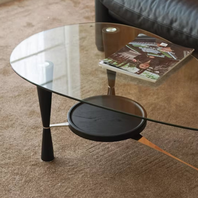 Table basse de salon Modern Creative Design, Noir / argenté