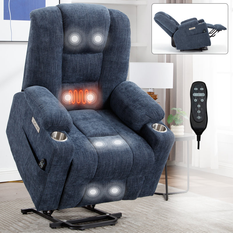 Accent chair, Blue Chenille
