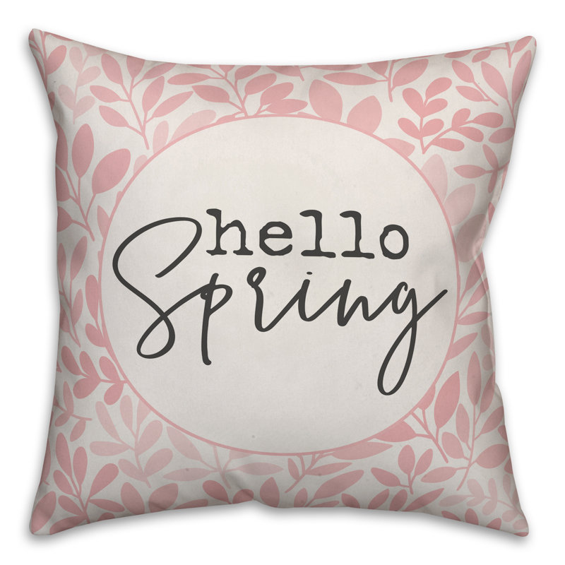  Coussin Hello Spring, 16 po x 1 po, Polyester / Bourre en polyester