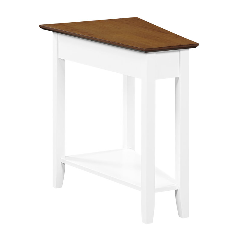 Carbin 24" Tall End Table with Shelf, Driftwood Top/White Base