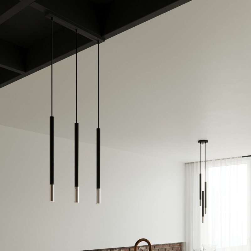 Robbinsdale 1 - Light Black Cylinder Pendant, Chrome