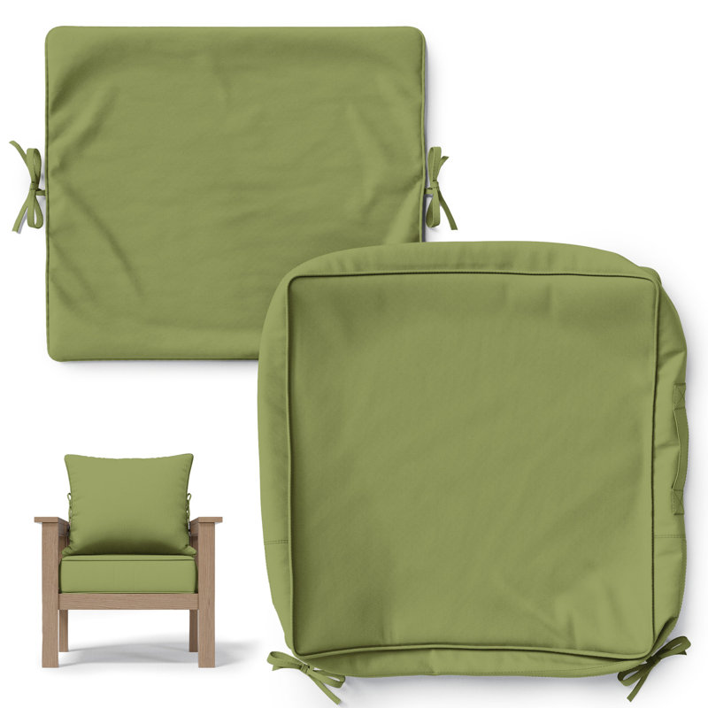 Housse de coussin de siège d'extérieur pour patio avec fond antidérapant, 1, L 19 po x P 19 po, Vert clair