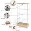 Vitrine en verre de style antique - bibliothèque moderne à DEL avec grands tiroirs, 2 portes et 4 tablettes, assemblage rapide pour la décoration intérieure-116661077
