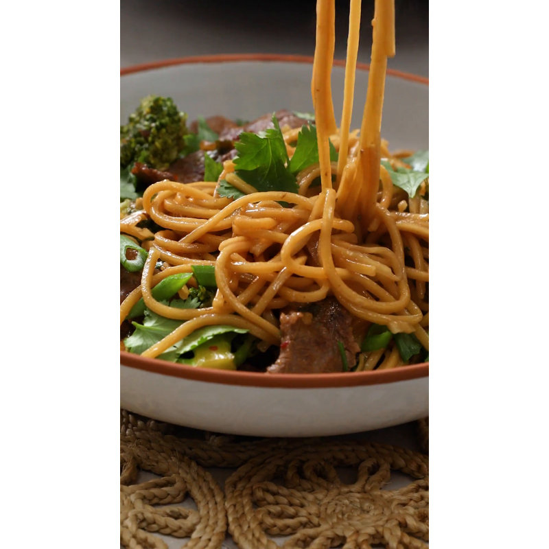 Infuse 14" Black Carbon Steel Wok with Bamboo Handles