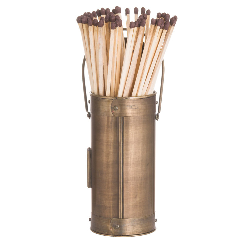 Emiliya Wood Log Carrier, Antique Copper