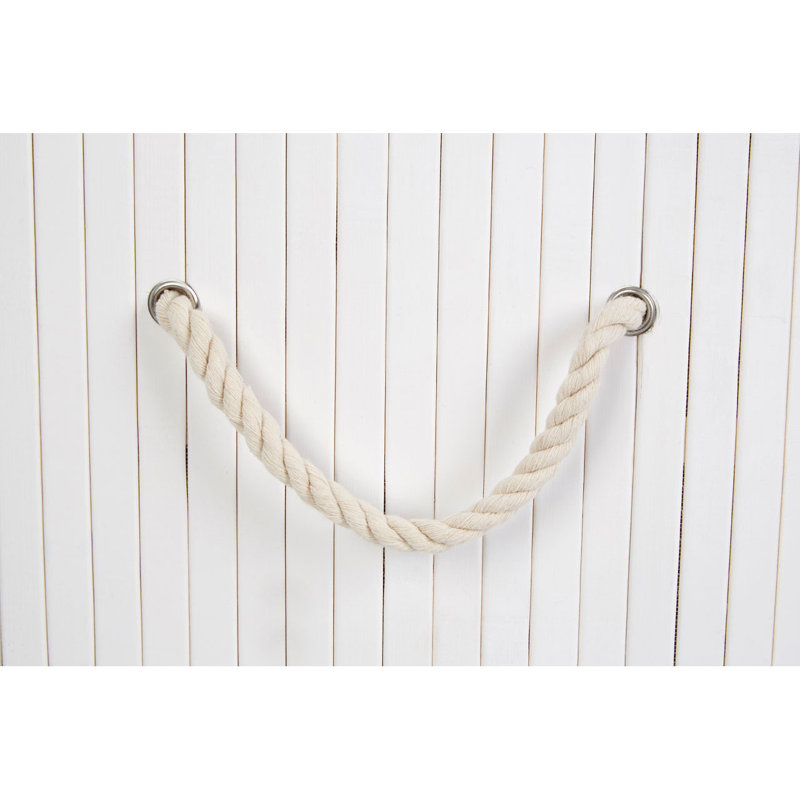 Audubon Bamboo Laundry Hamper with Handles, White