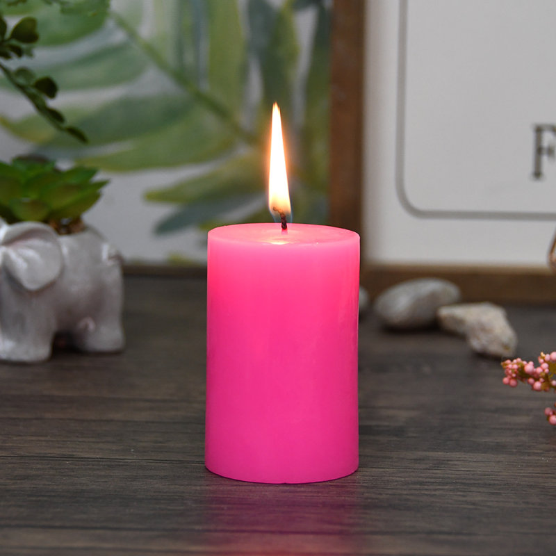 Bougie flottante non parfumée, 1, Rose vif, 2 po x 3 po