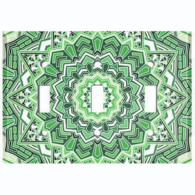 Patterned 3 - Gang Toggle Light Switch Standard Wall Plate