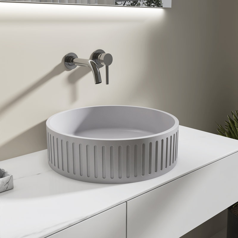 Cementra 15'' Round Modern Concrete Vessel Sink (Sink Only)