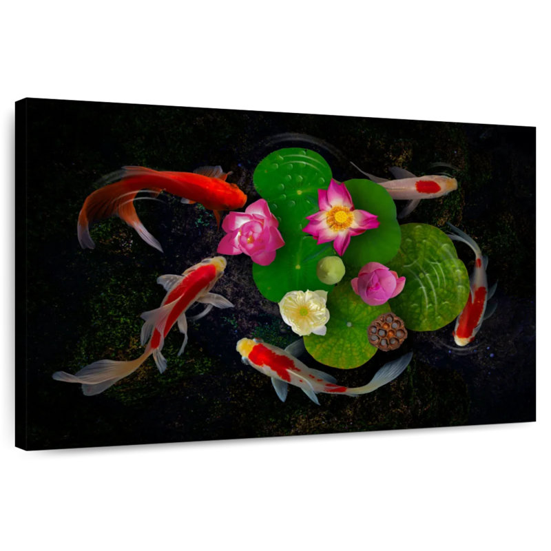 Flowery Koi Pond, 20" H x 30" W