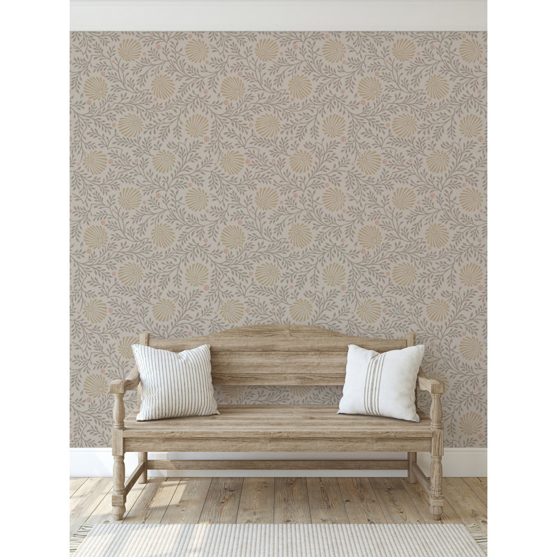 Yuki Osada Floral Wallpaper Double Roll by Soicher Marin Studio, Gray Fog