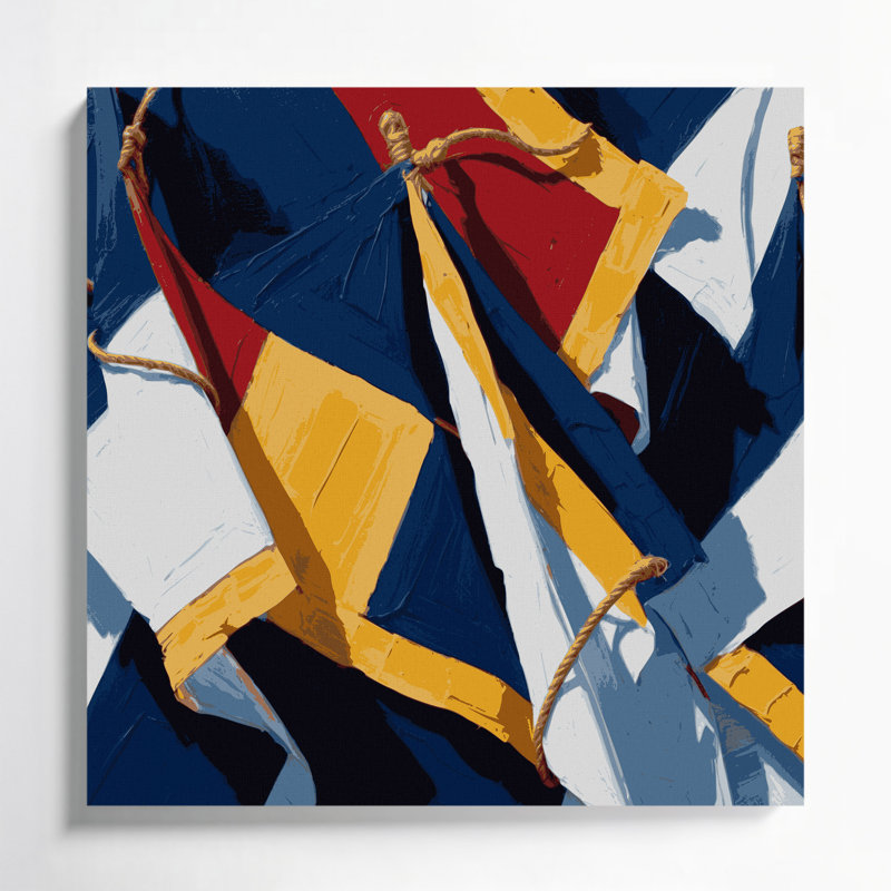 Art mural sur toile bleu, H 12 po x l 12 po