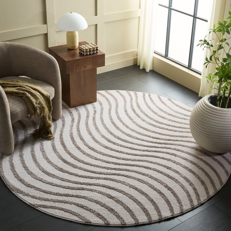 Wave Performance Abstract Indoor Rug, Round 6'7"