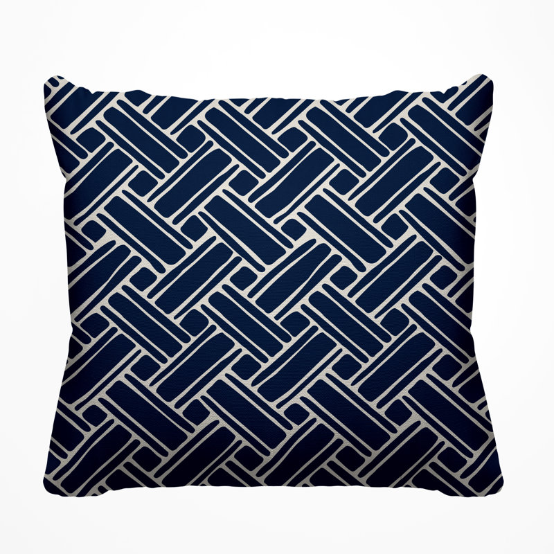 Housse et insert de coussin carré d'extérieur Joise Herringbone, L 19 po x H 19 po, Bleu marine