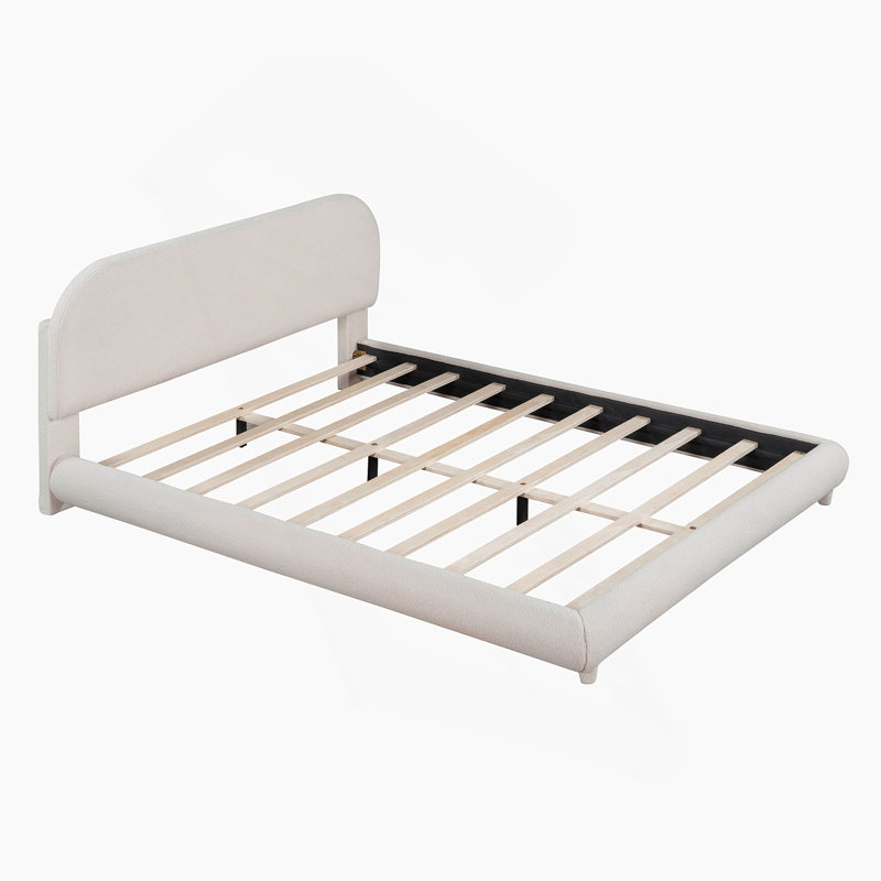 Lit en molleton Teddy, Beige, Double