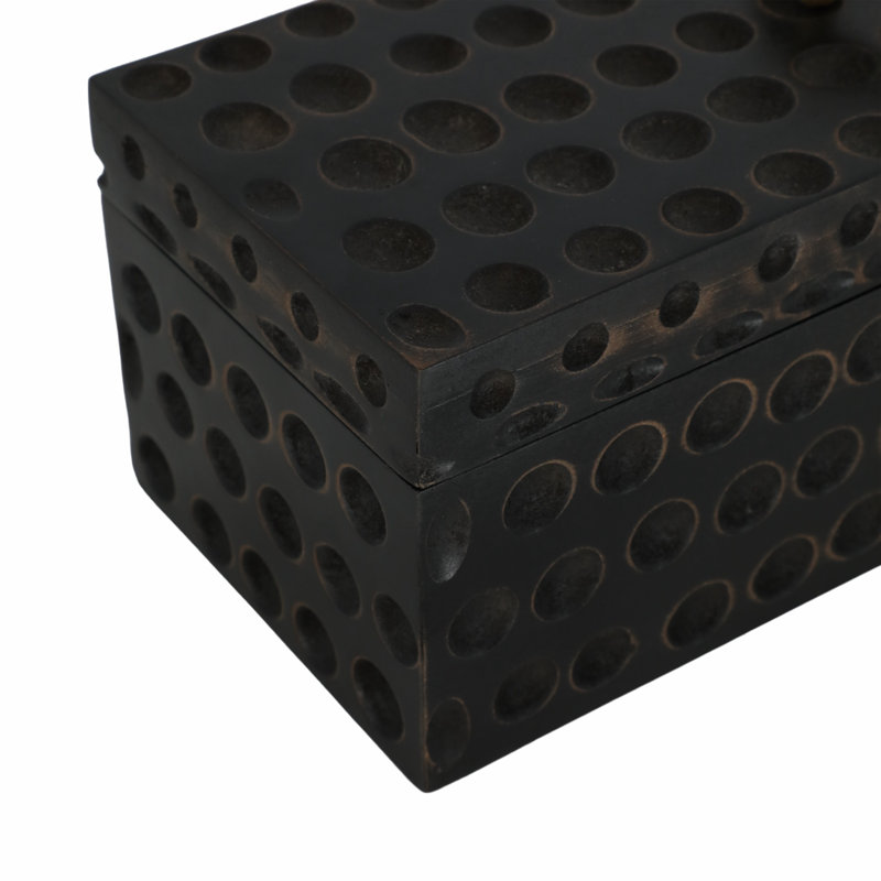 18" Griffon White Wood Box, Black