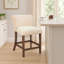 Ensemble de 2 tabourets de comptoir Giby, beige, brun foncé et acajou massif