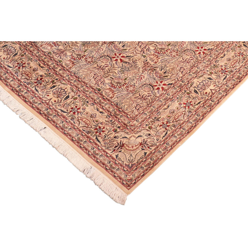 Ozra Oriental Hand-Knotted Rectangle 8'2" x 10'6" Wool Area Rug in Beige/Red