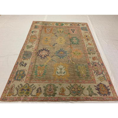 5 pi x 6 pi 11 po Tapis turc antique fait à la main Oushak