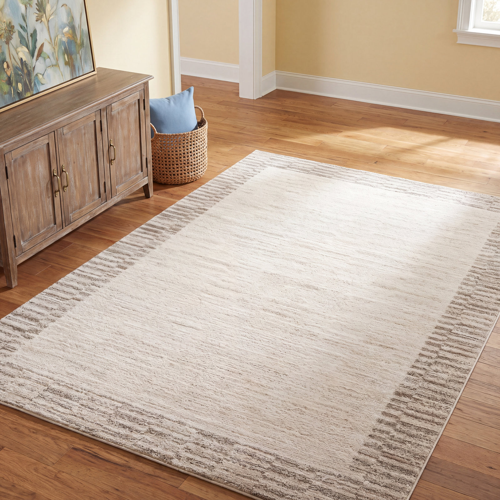Chris Loves Julia x Loloi Calvin Ivory Pebble Rug, Round 7'10"