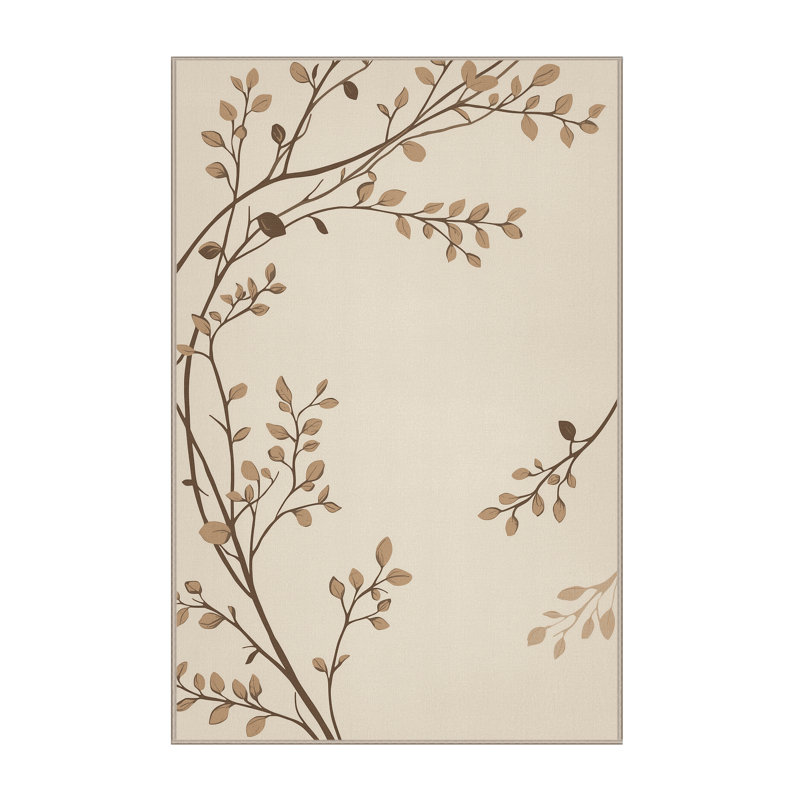 Soft Plush Farris Thanksgiving Modern & Contemporary Abstract Area Rug in Beige – Beige Binding, 2x3