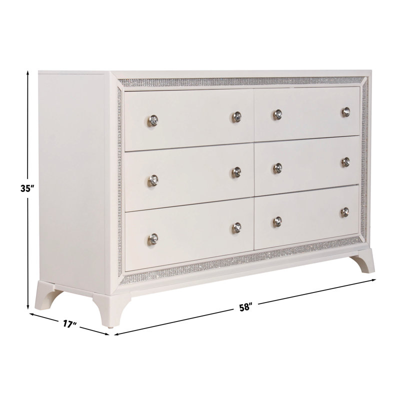 Cassie Crystal Inlaid Dresser with Lights
