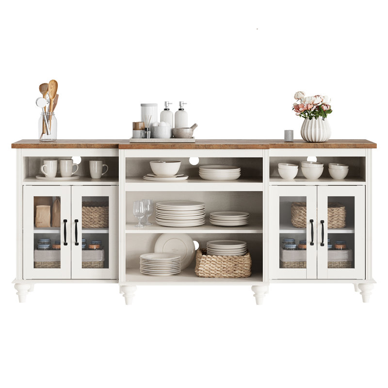 Scarlett 69.8'' Sideboard, White/Brown