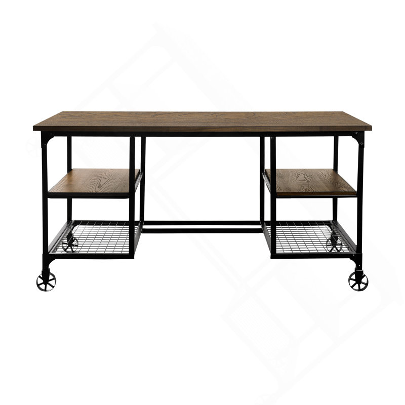 Bureau d'écriture 1 pi avec 4 roulettes en métal Modern